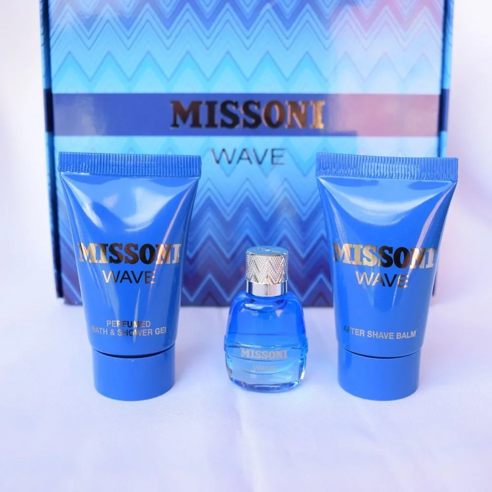 Missoni Wave EDT Gift Set-Mini 5ml&Shower Gel &After Shave 2x25ml-3pc-BOXED-NEW